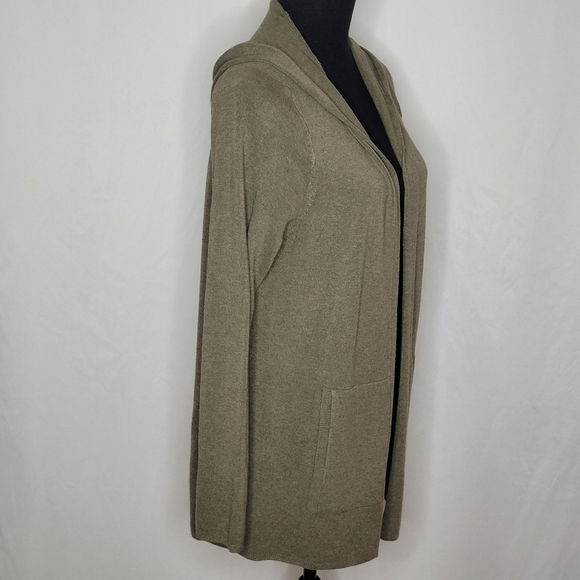 Eileen Fisher Open-Front Hooded Cardigan - Size PL - Picture 3 of 13